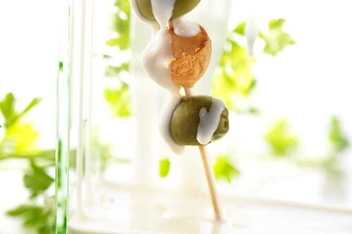 Recipe: Scamorzetti and Olive Skewers (deep-fried)